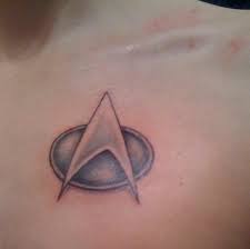 Amazing star trek inspired tattoo on full sleeve. Thought I D Share My Trek Tattoo Comm Badge Startrek