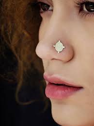 Buy Red Silver Toned Nose Ring Online At Theloom In 2020 Nose Jewelry Nose Piercing Jewelry Nose Ring