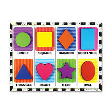 Lot of 4 wooden peg animal preschool puzzles 1 sound puzzle, 1 melissa & doug. Melissa Doug Shapes Chunky Puzzle