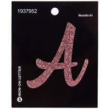 Gold block embroidered iron on letters 1 hobby lobby 30492. Pink Glitter Letter Iron On Applique Hobby Lobby