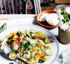 Zucchini Flower Pasta Freddo With Buffalo Mozzarella Recipe Recipe Mozzarella Recipes Pasta Mozzarella