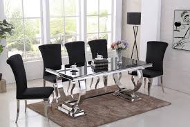 Get set for glass dining table at argos. Black Glass Dining Table And 6 Black Chairs Homegenies