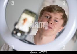 Influencers ring light hi-res stock photography and images