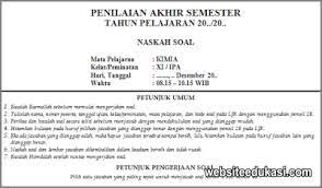 Soal Pas Kimia Kelas 11 K13 Tahun 2020 2021 Websiteedukasi Com