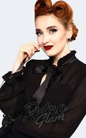 Voodoo Vixen High Neck Tie Dress in Black