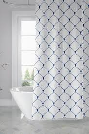 Royal Blue Art Deco Custom Fabric Shower Curtain Geometric Bath Curtain Machine Washable Extra Long 7 Bathroom Decor Master Bathroom Makeover Blue Bath Rug