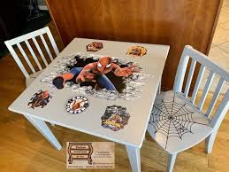 Spider Man Table And Chairs Superhero Decor Spiderman Decor Marvel Decor Amazing Spiderman Kids Table Chair Set Kids Furniture Kids Table Chair Set Kids Table Chairs Kid Table