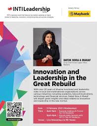 We wish you all health, hope and success. Innovation And Leadership In The Great Rebuild Inti International University Colleges