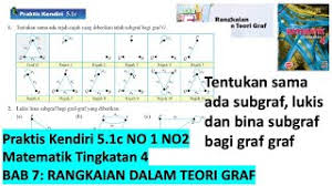 Kssm Matematik Tingkatan 4 Bab 5 Praktis Kendiri 5 1c No1 No2 Rangkaian Dalam Teori Graf Form 4 Spm Kelas Live