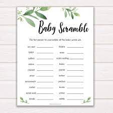 Baby Word Scramble Game Printable Baby Shower Games Botanical Baby Shower Games Baby Word Game Baby Shower Games Baby Word Scramble Gl2 Baby Words Printable Baby Shower Games Baby Word Scramble