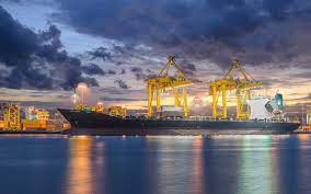 Dusk Industrial Ship Cargo Crane Shipyard Logistic 1080p Wallpaper Hdwallpaper Desktop In 2021 Wallpaper Dusk Hd Wallpaper