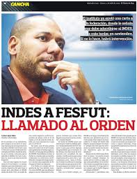 Comparto con ustedes esta nota publicada por Carlos Vides en El Diario de  Hoy sobre la posición del Instituto Nacional de los Deportes con respecto a  la Federación Salvadoreña de Fútbol y