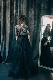 20 Beautiful And Bold Black Wedding Dresses Black Wedding Dresses Bridal Outfits Black Lace Wedding Dress