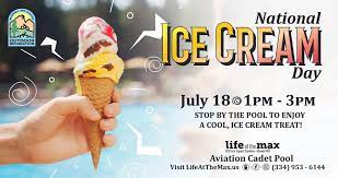 National ice cream day is july 18 and if you scream for ice cream, get ready to use your design skills to proclaim your love on paper. National Ice Cream Day Celebration Coming To Maxwell Aviation Cadet Pool July 18 Elmore Autauga News