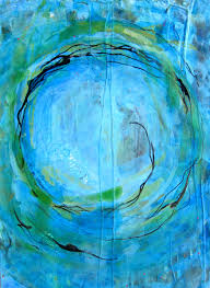 Mandala Blau Acryl Gegossen Tusche Acrylmalerei Abstrakt Malerei Inspirierende Kunst