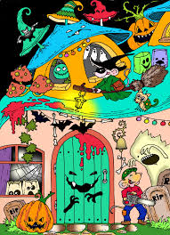 Download Book Nice Little Town Halloween By Tatiana Stolova Bogema Digitally Colored Using Pigment App On Ipad Pro Coloring Books Coloring Pages Comic Book Cover