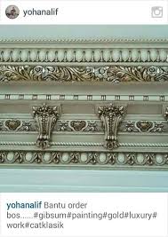 Kartonpiyer Islemeleri Ve Patina Boya Gold Leaf Decor Architectural Decoration Ceiling Design