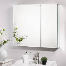 Offers ample storage behind its beveled mirror doors. Orren Ellis Millot Recessed Or Surface Mount Frameless Medicine Cabinet With 6 Adjustable Shelves Wayfair