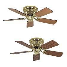 Led ceiling lamp down light ultra thin flush mount bedroom for home lighting 79. Flush Mount Ceiling Fan Classic Flat Iii Polished Brass Home Commercial Heaters Ventilation Ceiling Fans Uk