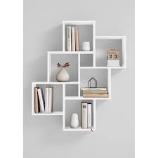 Laurio 2 Etagere Murale 6 Compartiments 81 5 X 94 5 X 16 Cm Panneau Melamine Decor Blanc Brillant Etageres Murales Decoration Blanc Parement Mural
