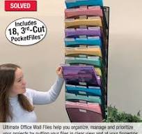 Ultimate Office Mesh Wall File Organizer, 12 Tier Vertical Mount Hanging  File Sorter, High Capacity Multipurpose Display Rack Includes 18, 3rd-Cut  ...
