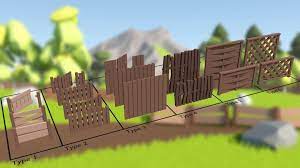 Low Poly Fence Pack 3d Model Low Poly Animated Fbx Blend Dae Unitypackage Prefab 2
