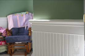 They made a chair rail by first attaching a 1×4 flat against the beadboard, flush with the top edge. Chair Rails For Wainscotting Wainscoting Chair Rail Beadboard Wainscot Chair Rail Detail 1 Beadboard Beadboard Wainscoting Wainscoting