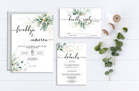 Greenery And Gold Wedding Invite Template Wedding Invitation Etsy Etsy Wedding Invitations Printable Wedding Invitations Eucalyptus Wedding Invitation