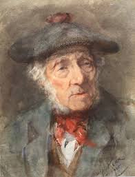 Henry Wright Kerr RSA RSW, Elderly Gent with Tam o'Shanter