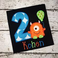 Personalized Little Monster Birthday Design Bright Colors