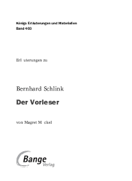 Erik möchte seine lieblingslimonade untersuchen. Pdf Konigs Erlauterungen Und Materialien Band 403 Der Vorleser Hendrikus Dedi Academia Edu