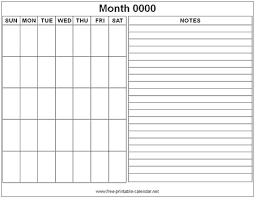 Printable Blank Calendar Notes 1 Free Printable Calendar Net Calendar Printables Free Printable Calendar Monthly Calendar Template