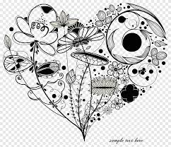 Maybe you would like to learn more about one of these? Black And White Floral Heart Art Heart Love Romance Drawing Black Heart Shaped Floral Pattern Love Floral Png Pngegg