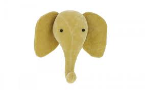 Voir plus d'idées sur le thème peluche animaux, animaux en tissu, peluche. Mini Trophee Tete Elephant En Velours Jaune Par Fiona Walker