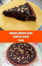 kakaolu cikolata soslu fistik ve cevizli pasta leziz yemeklerim yemek tarifi yemek tatli pasta