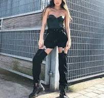 Black Trousers With Plastic Buckle Hip Hop Cargo Pants JKP1396