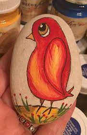 Red Bird Painted Rock Rock Painting Designs Painted Rocks Rock Crafts