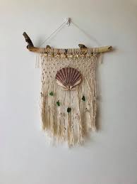 Free shipping on orders over $35. Handmade Beachcombed Driftwood Genuine Seaglass And Seashell Etsy Macrame Wall Hanging Macrame Patterns Tutorials Macrame Wall