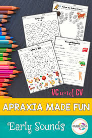 Apraxia Made Fun A Pack Of Activities For Childhood Apraxia Of Speech The Printables Are H Childhood Apraxia Of Speech Speech Therapy Games Speech Activities
