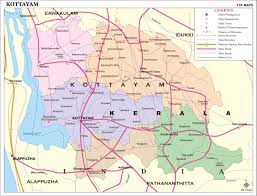 Map of kerala area hotels: Kottayam District Map Kerala District Map With Important Places Of Kottayam Newkerala Com India