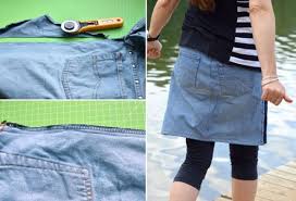 Zuerst, finde dieses ding und habe ein gutesbügeln sie es aus. Nahanleitung Upcycling Jeansrock Mit Rallyestreifen Handmade Kultur