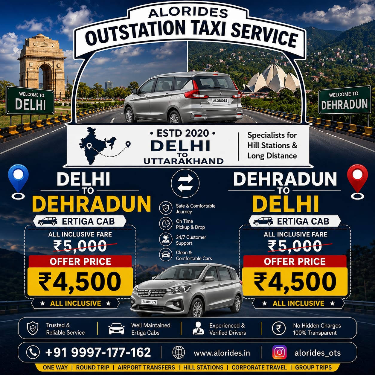 Dehradun to Delhi (or vice versa) Outstation Cab Service product image