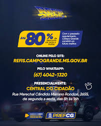 Refis 2025 ✨ Garanta até 80% de desconto em juros e multas. Anote na sua  agenda: 🗓️ Até o dia 12 de dezembro. 💻 Negocie online: refis.campogrande. ms.gov.br 📱 Pelo WhatsApp: (67) 4042-1320