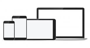 Laptop Smartphone And Tablet Mockup On White Tablet Smartphone Policy Signs