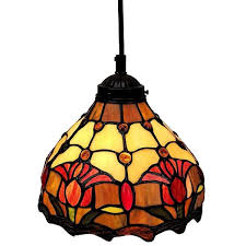 These elegant pieces are inspired by pendant lighting designs in the classic tiffany style. Amora Lighting 1 Light Tiffany Style Tulips Hanging Pendant With Glass Shade Am001hl08b The Home Depot