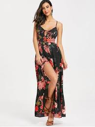 Cami Floral Criss Cross Maxi Dress Black Red Backless Maxi Dresses Maxi Dress Elegant Maxi Dress