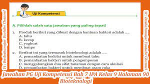 Jawaban Pg Uji Kompetensi Bab 7 Ipa Kelas 9 Halaman 90 Bioteknologi Youtube
