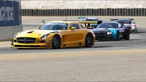 Mercedes Benz Sls Amg Gt3 Vs Race Cars At Laguna Seca Mercedes Benz Sls Amg Mercedes Benz Sls Race Cars