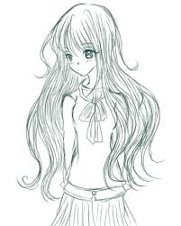 Are the strands a little more divided, following the law of gravity 1st have an idea of what type of hair you want to draw: Anime Girl Long Hair Cute Drawings Novocom Top