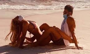 Yes, norman productions ⭐️ 'what, like it's hard'? Britney Spears In Pink Bikini And Face Mask Locks Legs With Sam Ashgari In Beach Snap On Instagram Daily Mail Online